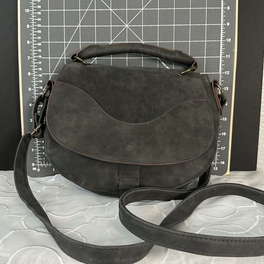 T-Shirt and Jeans cross-body purse grey brown bag pre-owned good condition